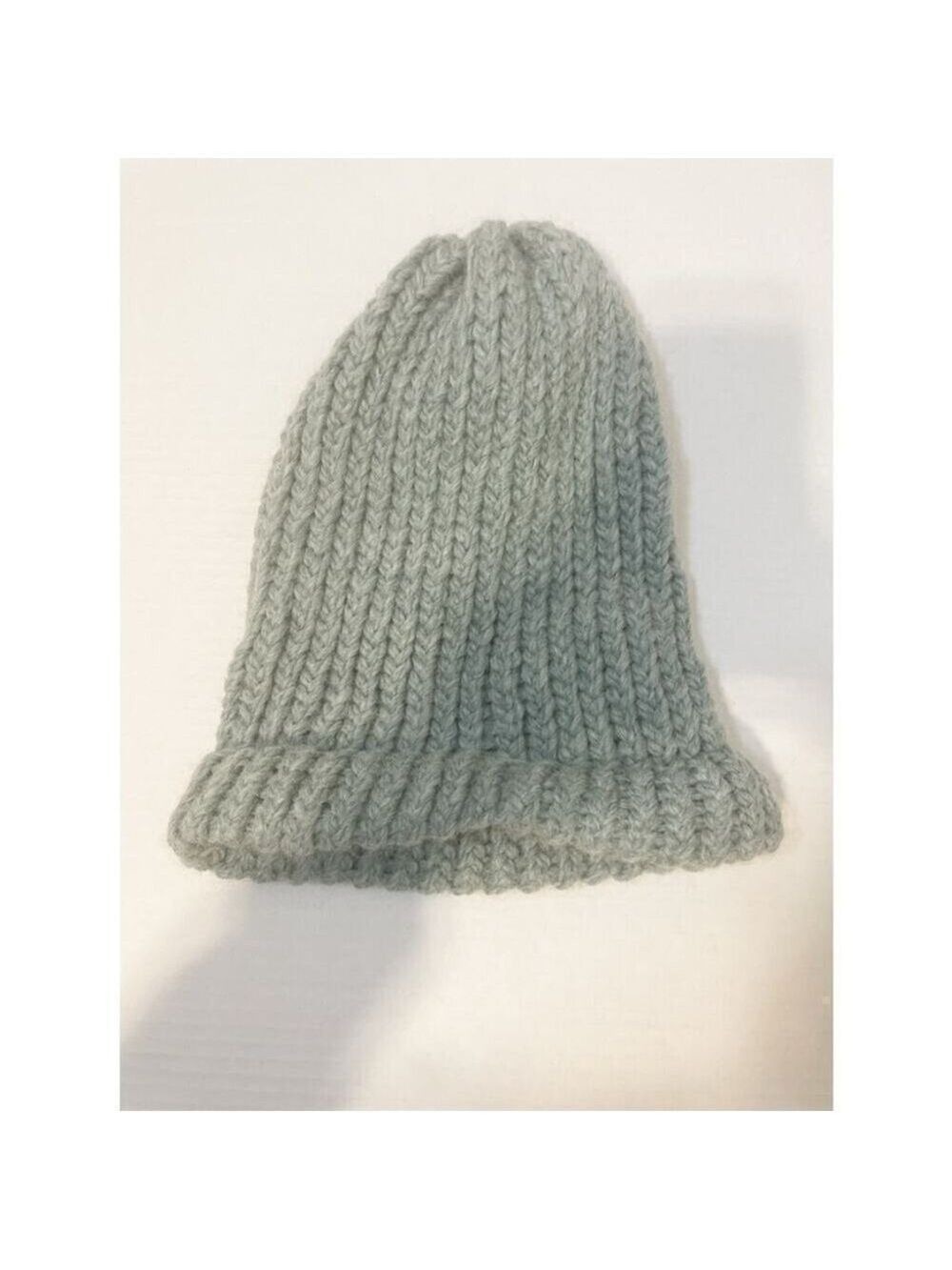 Hand Knitted Blue Green Hat
